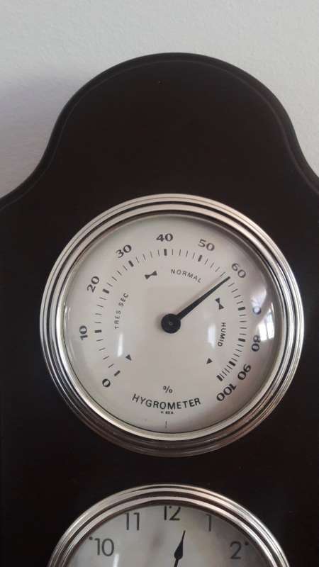 Vintage Hygrometer, Clock and Thermometer