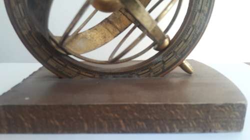 Vintage brass and wood ornament