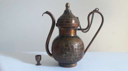 Vintage miniature kettle with cup