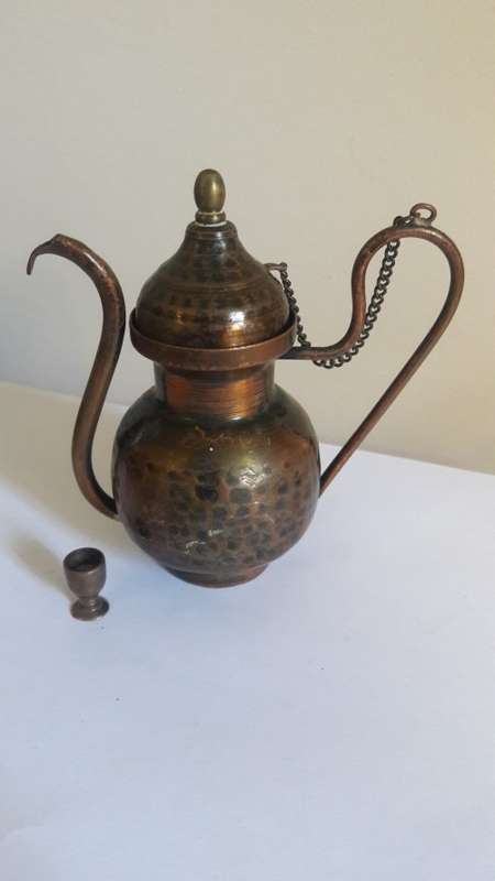 Vintage miniature kettle with cup