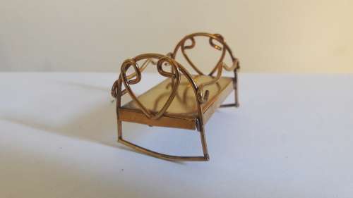 Vintage brass miniature baby crib