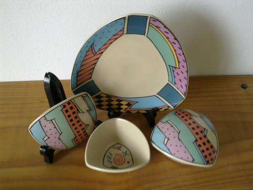 Rosenthal - designer Dorothy Hafner - Flash design - Trinket bowls and a Cake plate