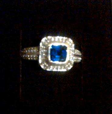 *********9ct White gold diamond and Sapphire ring*********