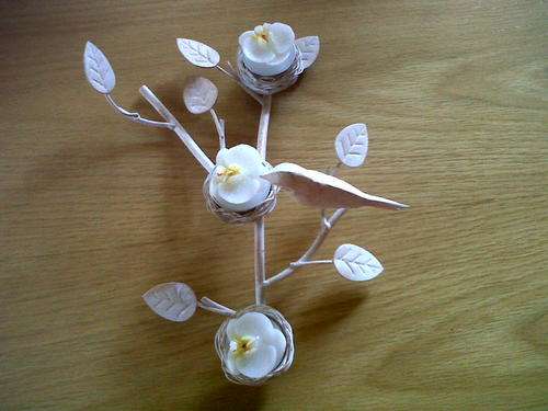 metal candle holder - takes 3 small candles