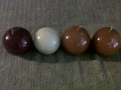 small round candles in variety of colour - 4 available price for all 4