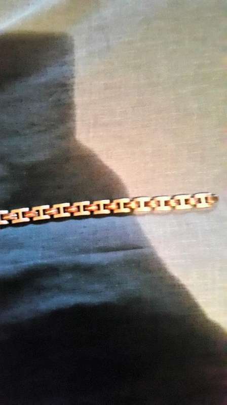 mens silver and bronze bracelet great condition