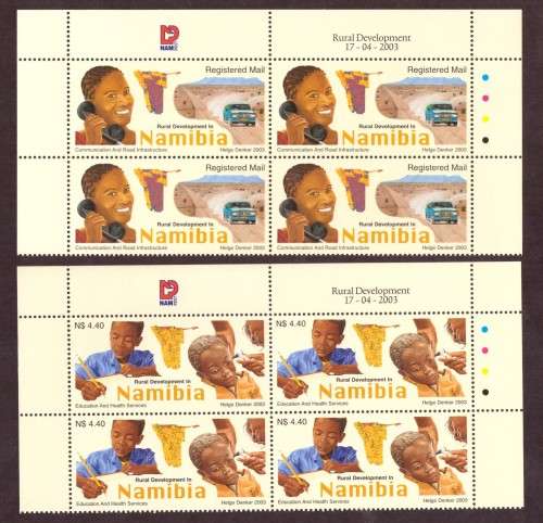 2003 NAMIBIA  SACC424-427 4 blocs of 4 MNH and  4 singel stamps