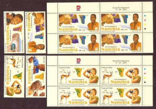 2003 NAMIBIA  SACC424-427 4 blocs of 4 MNH and  4 singel stamps