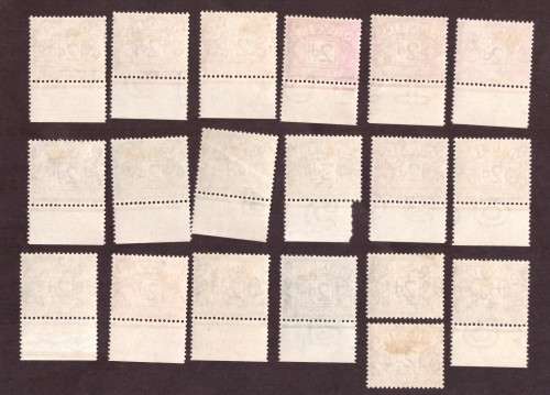 1914 POSTAGE DUE 2d COLOUR TRIALS. THE COMPLETE SET OF 19 STAMPS.