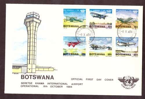 Botswana .1984 Aircraft set on FDC