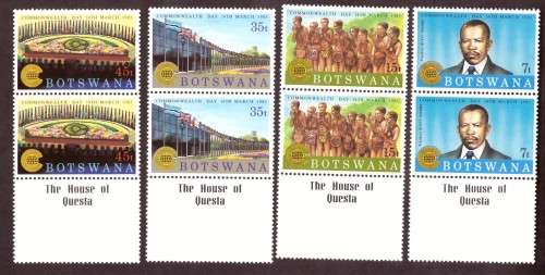 Botswana .1983 Commonwelth day set Vertical pairs MNH SG 537-540