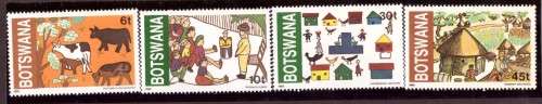 Botswana .1982 Childrens Art SG 507-510 SET MNHset used and FDC