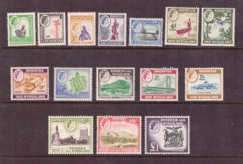 Rhodesia & Nyasaland. 1959 Definitive issue. Mint very small hinge.