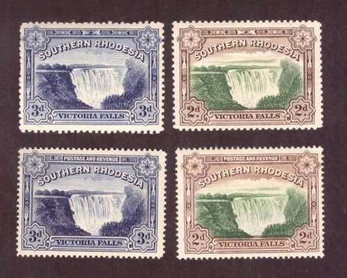 Southern Rhodesia  1932 and 1935 issue Victoria Falls. 2d and 3d complit sets MNH