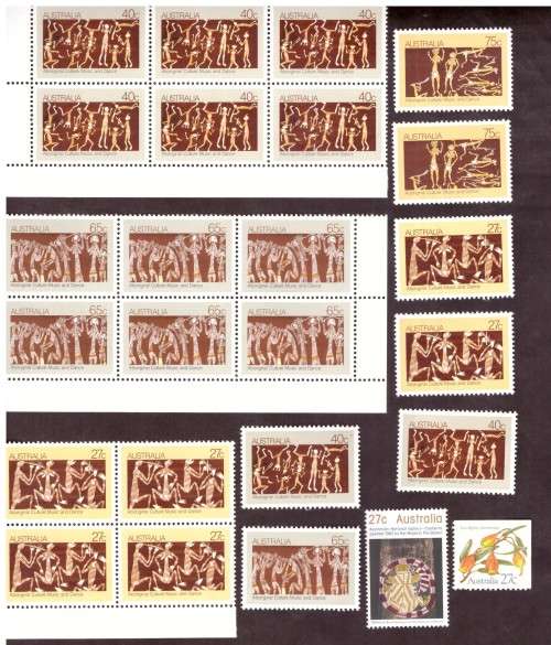 Australia .Scott cat. 853-856. 1982 issue.  MNH in corner blocks .