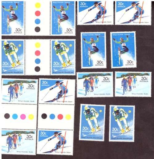 Australia .Scott cat. 898-901. 1984 issue.  MNH. gutter block.