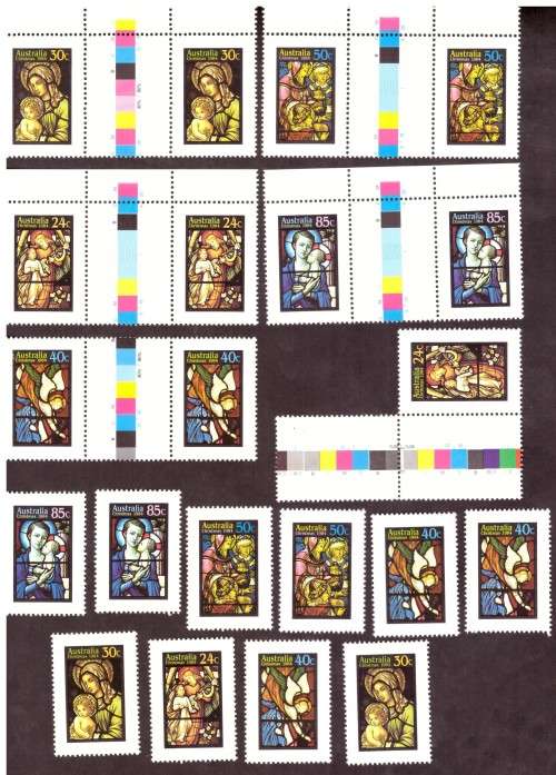 Australia .Scott cat. 927-931. 1984 issue.  MNH.  gutter blocks.