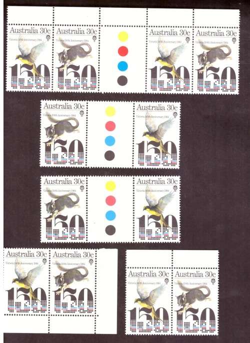 Australia .Scott cat. 940-941. 1984 issue.  MNH. gutter block.