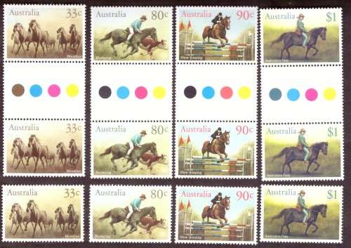 Australia .Scott cat 984-987. 1986 issue.  MNH. gutter