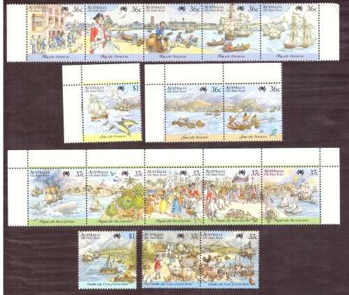 Australia .Scott cat 1024-1026. 1987 issue.  MNH. gutter