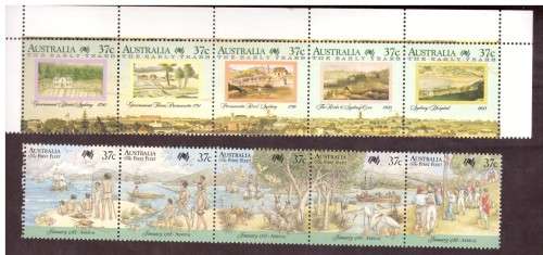 Australia .Scott cat 1027, 1031. 1988 issue.  MNH.strips