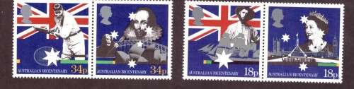 Australia .Scott cat GB #1222-1225 USA#2370 AU #1052. 1988 issue.  MNH.