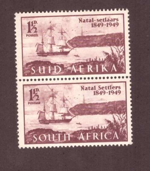 UNION 0f South Africa  1949 issue SACC #126b ,variety extendet mast.MNH