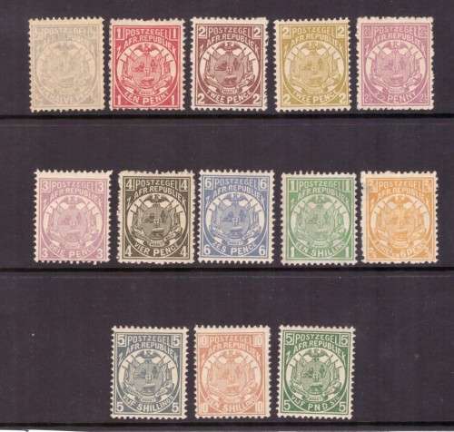 Transvaal 1885 issiue. Full set MH. 2/6 demege