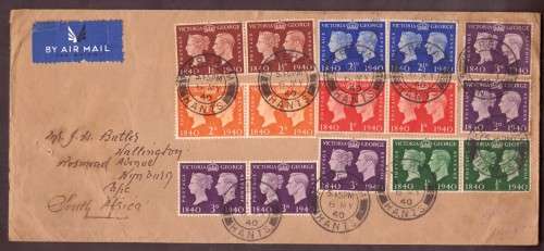 Great Britain. F.D.C. 6 MY 1940. Sent from Fareham, England to Wynburg  South Africa.