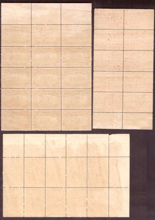 Indian Feudatory State Hyderabad stamps. Gibbons #44, #46, #47. original gum.