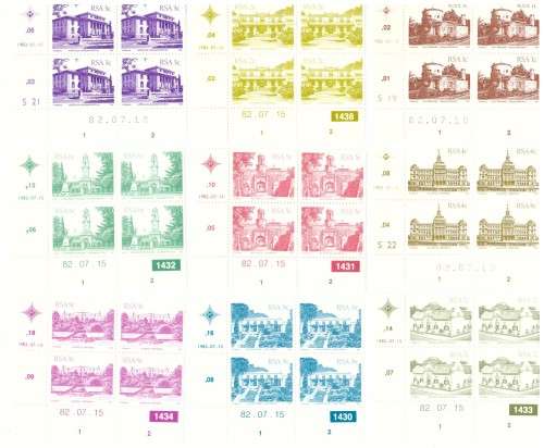 South Africa 1982 Issue  4 Definitive series.Control blocks.MNH.