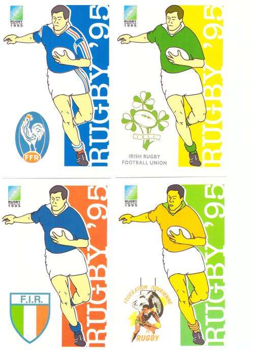 South Africa 1995 Rugby. Set of Post carts.