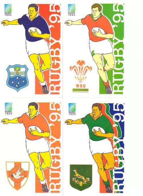 South Africa 1995 Rugby. Set of Post carts.