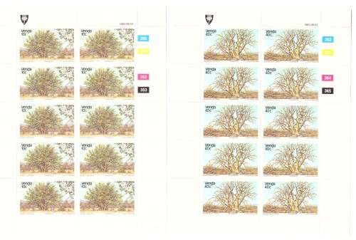 South Africa Venda 1983 issue .Trees mini sheets.