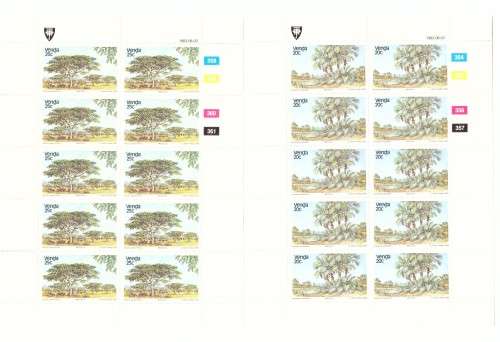 South Africa Venda 1983 issue .Trees mini sheets.