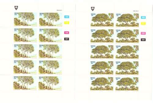 South Africa Venda1984 issue . Trees  mini sheets.