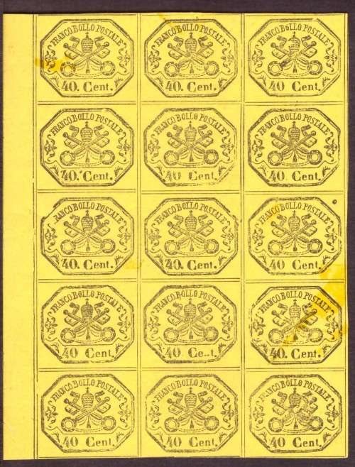 Italia - Franco Bollo Postale 40c. 1867 Papal States Stamps.