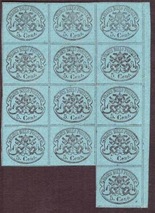 Italia - Franco Bollo Postale 5c. 1867 Papal States Stamps.
