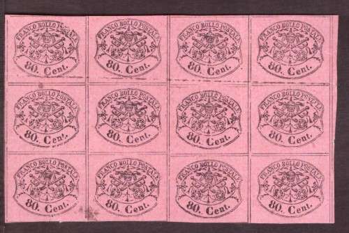 Italia - Franco Bollo Postale 80c. 1867 Papal States Stamps.
