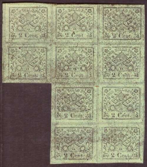 Italia - Franco Bollo Postale 2c. 1867 Papal States Stamps.