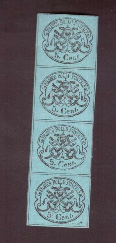 Italia - Franco Bollo Postale 5c. 1867 Papal States Stamps.