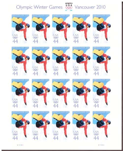 USA 2010 Scott #4436. Olimpic Winter Games. Pane of 20 MNH.