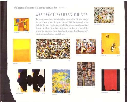 USA 2010 Scott # 4444. Abstract Expressionists. Pane of 10 MNH.