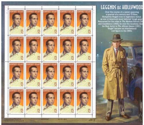 USA 1997 Scott # 3152. Legends of Hollywood. pane of 20 MNH.