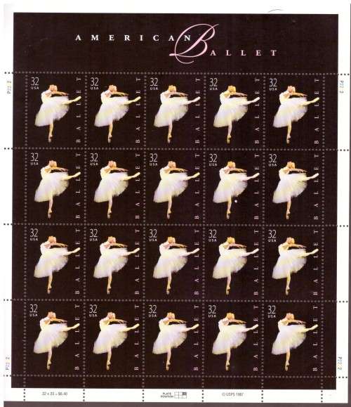 USA 1998 Scott # 3237. American Ballet. pane of 20 MNH.