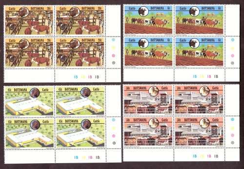 Botswana .1981  SG 499-502. Corner blocks  set , corner singels  set,  complit set all MNH.