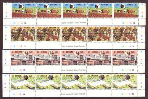 Botswana .1981  SG 499-502. Corner blocks  set , corner singels  set,  complit set all MNH.