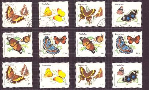 Zimbabwe Scott #670-675 .Full set  MH and used. 1992