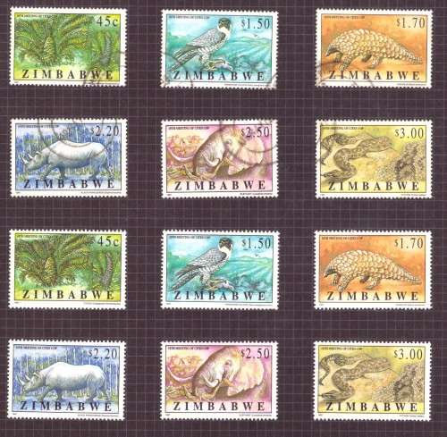 Zimbabwe Scott #774-779.Full set  MH and used. 1997