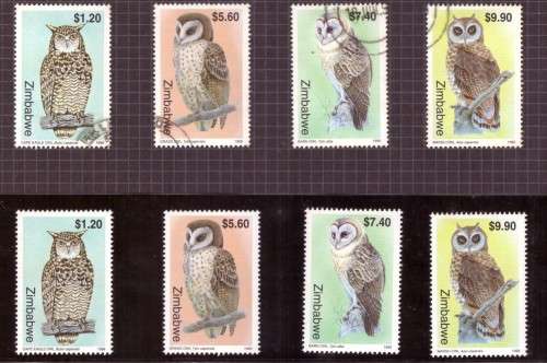Zimbabwe Scott #820-823 .Full set  MNH and used. 1999